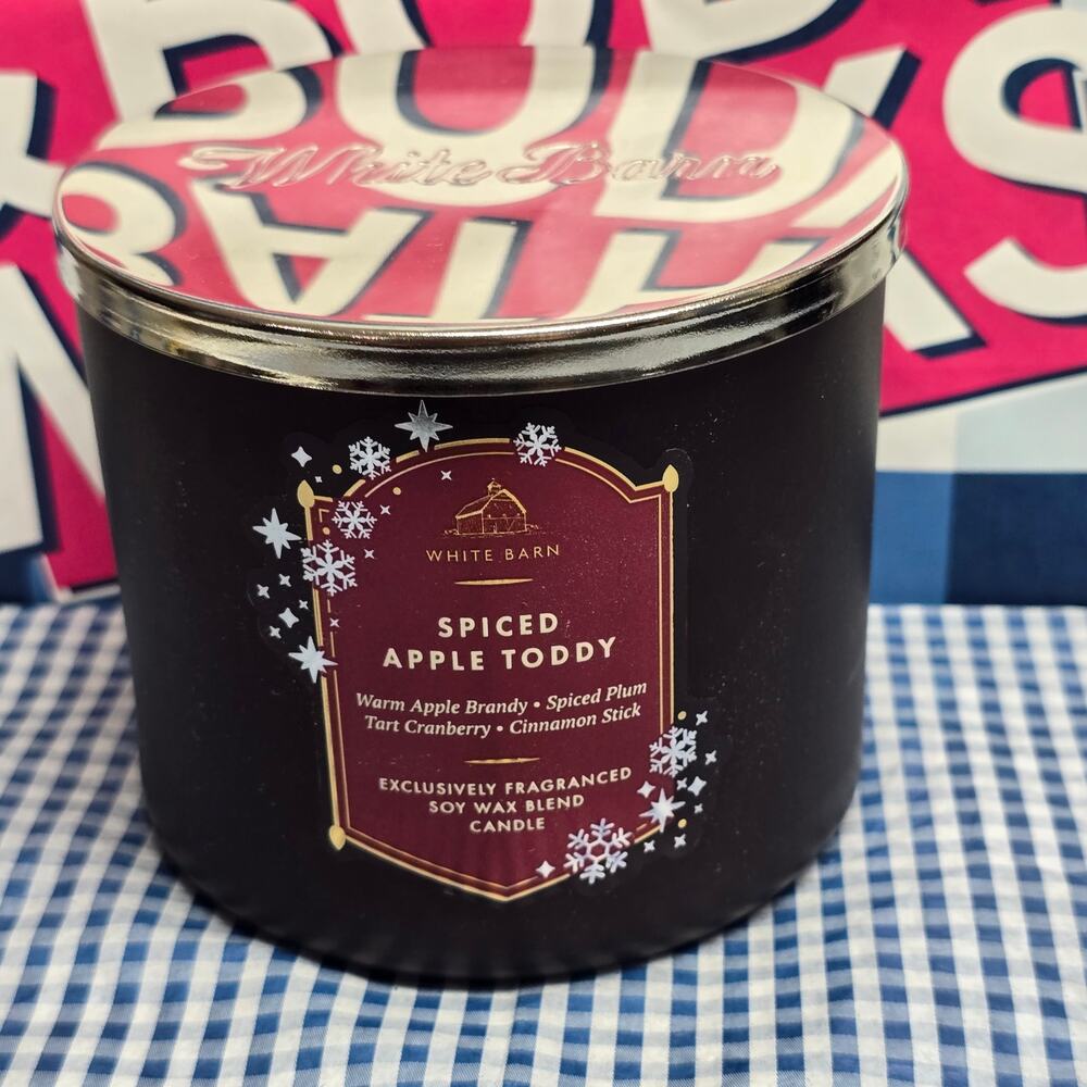 BBW Spiced Apple Toddy Large 3 Wick Candle Holiday Home Fragrance Decor